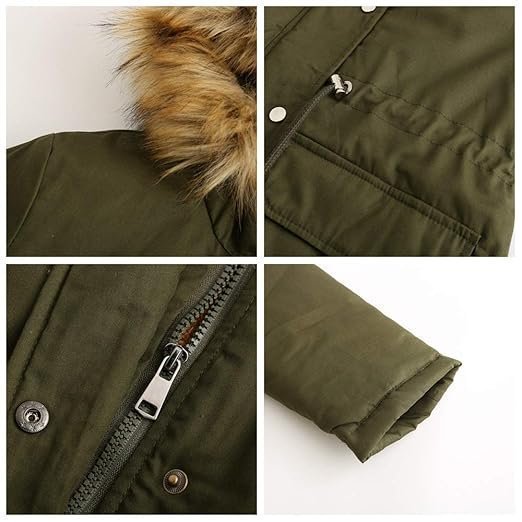 Women's Long Velvet Cotton Coat | Winter Hooded Jacket with Fur Collar | Warm Solid Color Commuter Style - Image 4