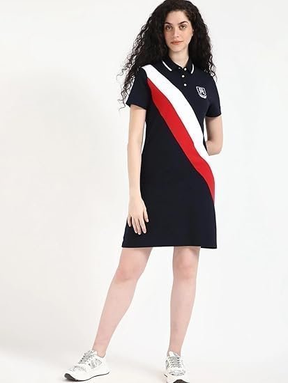 Cotton Polo t-Shirt Collar t-Shirt Dress - Image 3